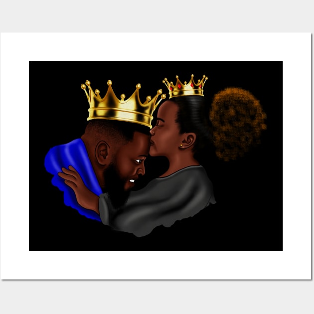 African Dad and Daughter, Fathers Day Gift. King and Princess Wall Art by dukito